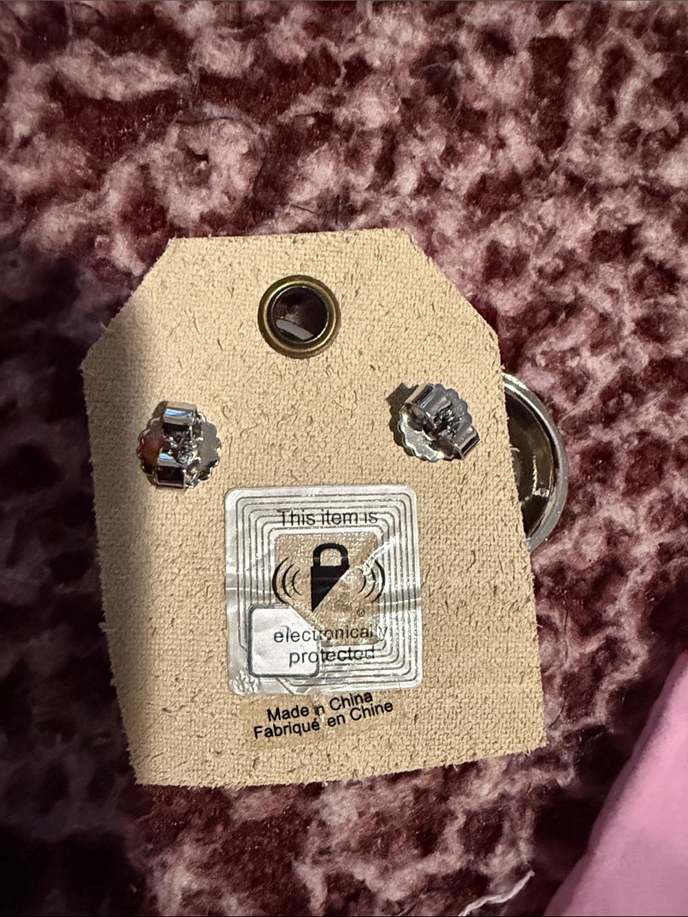 Anthropologie Silver Crystal Pavé Dome Studs brand new, added mini dust bag! - Picture 4 of 5